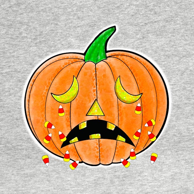 Jack’o Lantern Crying Candy Corn by Bite Back Sticker Co.